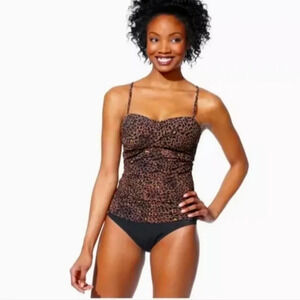 Spanx Love Your Assets By Sara Blakely Animal Cheetah Print Swim Top Women’s S